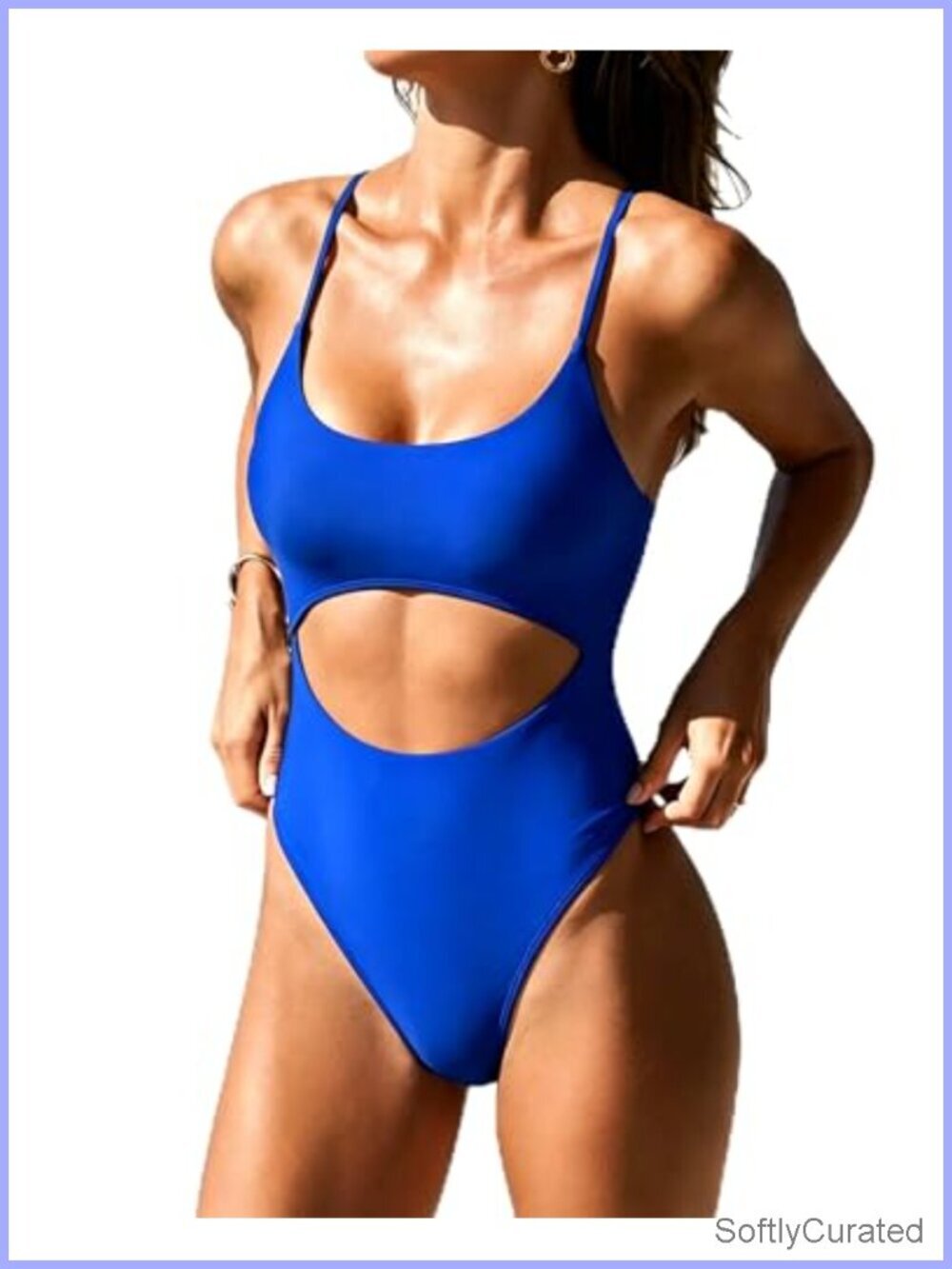 Women Sexy Cut Out One Piece Swimsuit Tummy Control High Cut Bathing Suit